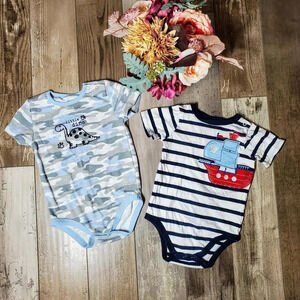 Kids Headquarters and Garanimals Toddler Boy Bodysuit Top Bundle Size 24m